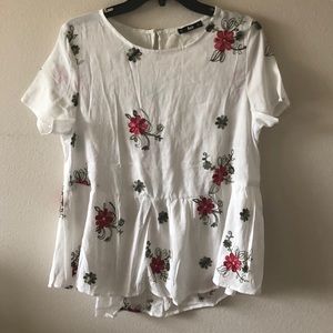 Embroidered Flowy Top